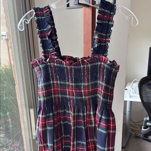 Hill House Red and Green Ruffled Smocked Sundress